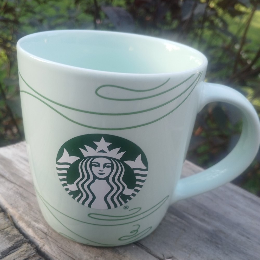 Starbucks Mint Green Swirl Mermaid Siren Logo Coffee Mug, 2020 Holiday Mug 12oz